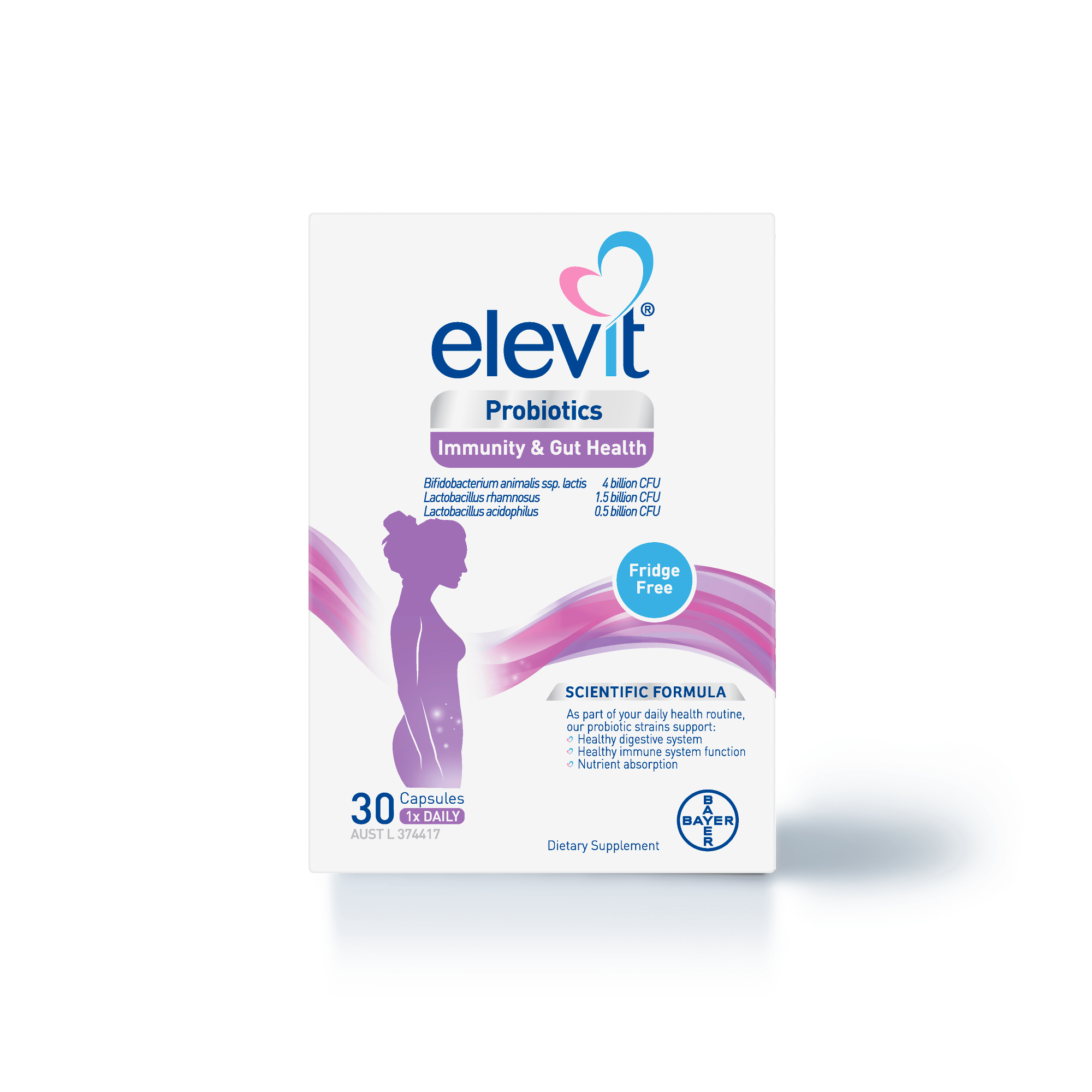White box of Elevit Immunity and Gut Health probiotics